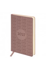 Ежедневник дат 2027 интегробл исккожа розовый 117942 Brauberg