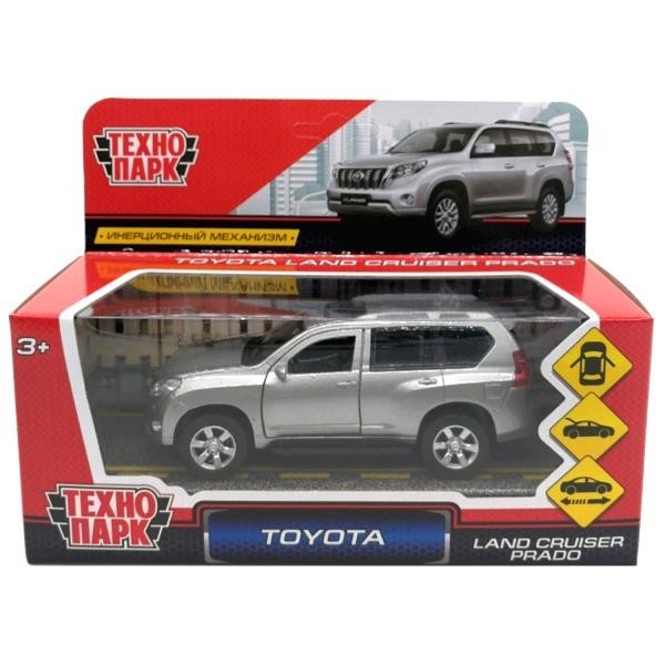 Модель мет Toyota Prado 12см инерц серебр в кор Технопарк