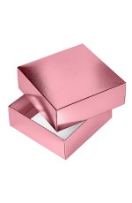 Коробка подарочная сборная 180*180*65 розовая Metallic 03418 Хатбер