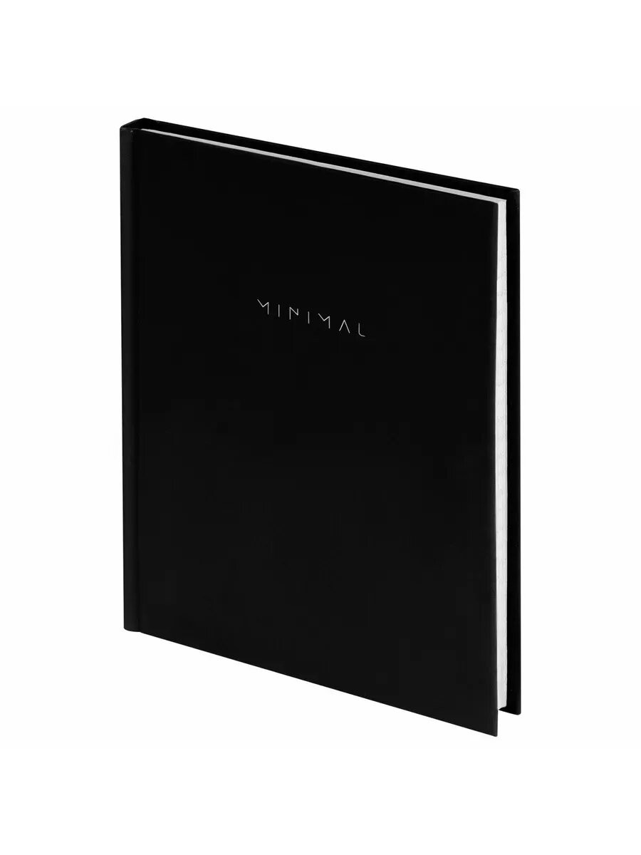 Записная книжка А5 80л кл твердая обложка черная Minimal 116436 Brauberg