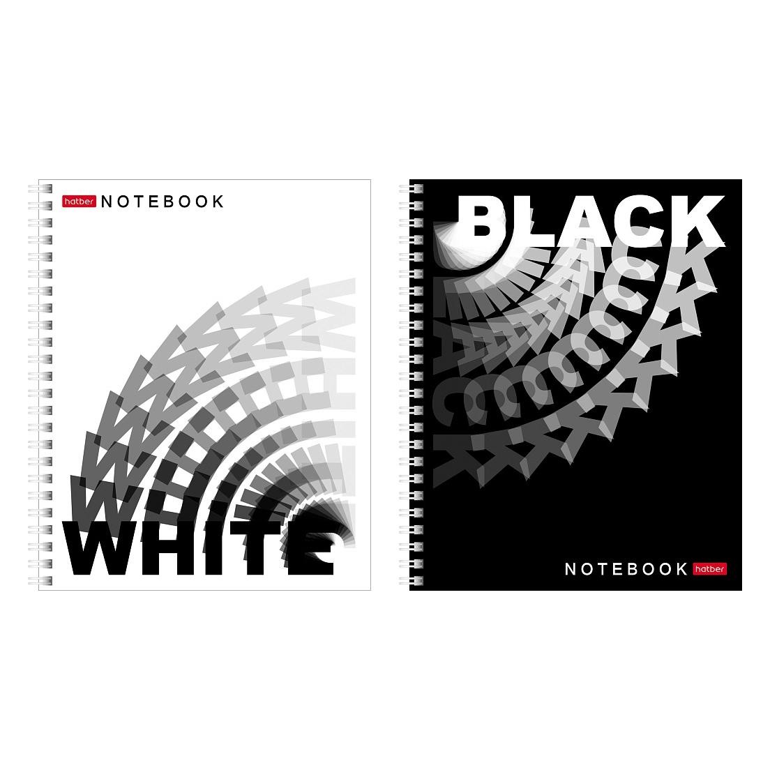 Тетрадь 96л кл спир Black and white 96т5в1 Хатбер