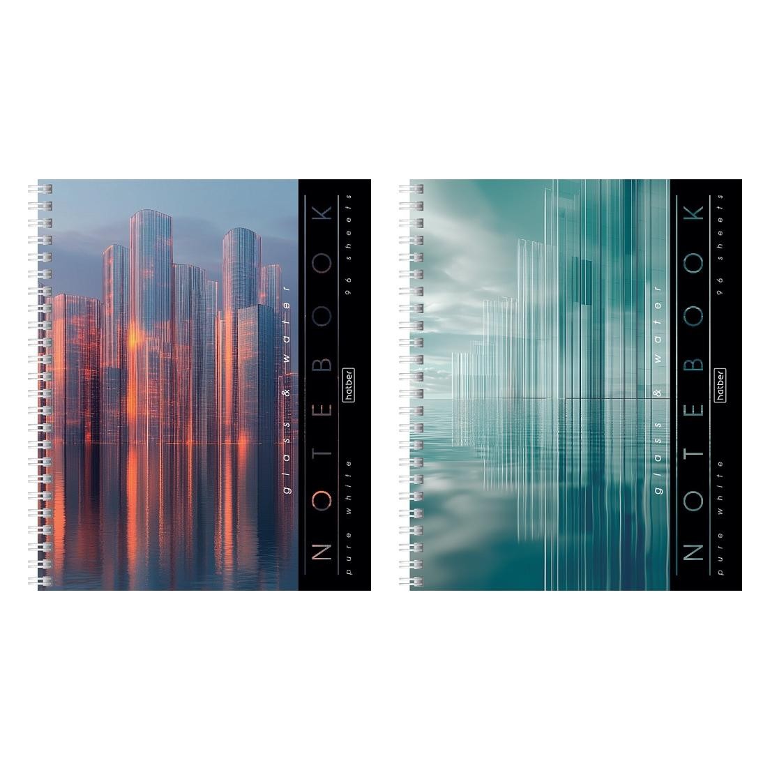 Тетрадь 96л кл спир Glass&Water 96Т5В1гр Хатбер