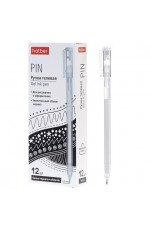 Ручка гелевая 0,5 мм белая трехгранная Pin 086981 Хатбер