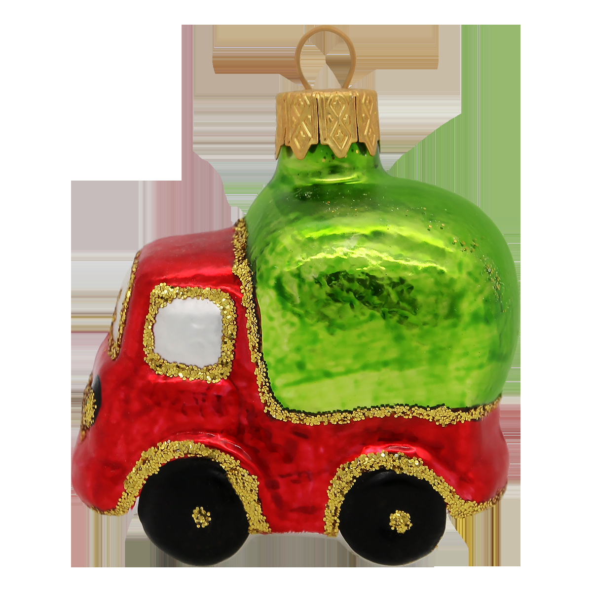 Елочная игрушка стекло Грузовичок 1 h-7см в упаковке ФУ-451/1