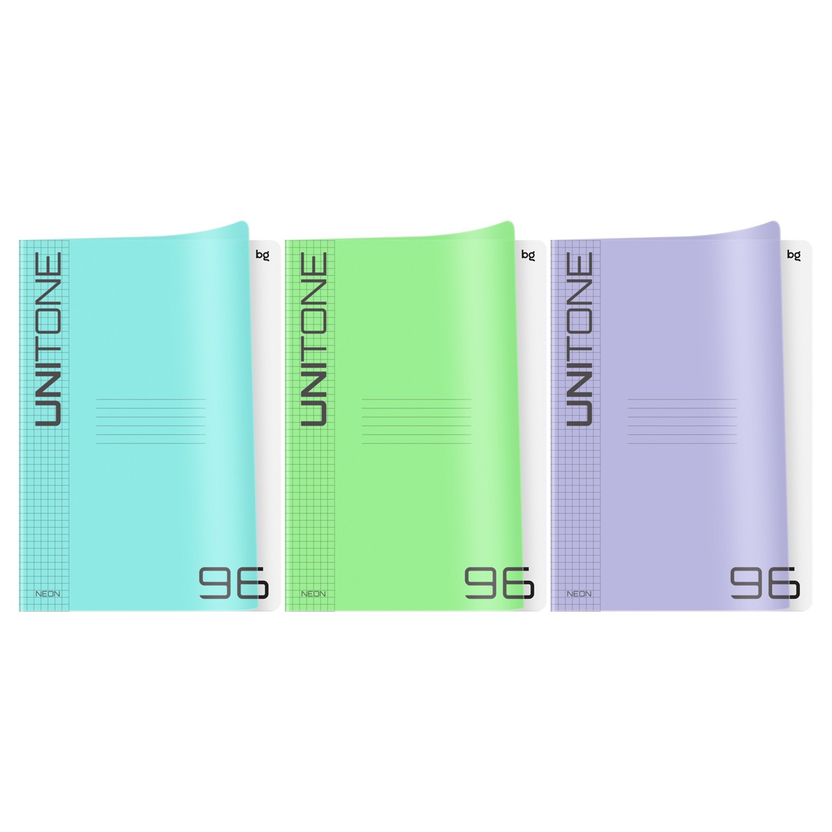 Тетрадь А4 96л кл пластобл в ассорт UniTone MIX 57520 БиДжи