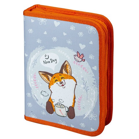 Пенал 1отд 2откпланки Cute fox 271018 Пифагор