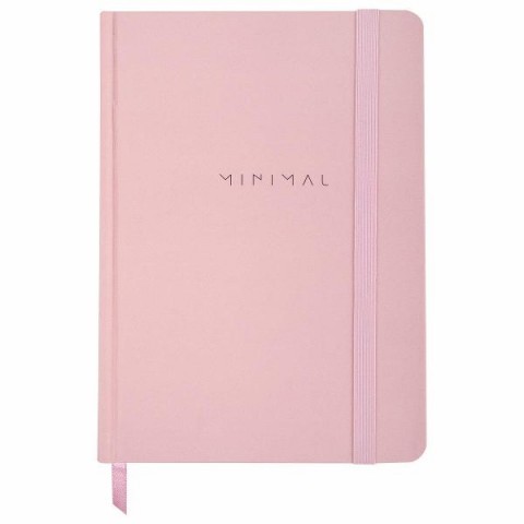 Записная книжка А5 80л кл твердая обложка розовая Minimal 116441 Brauberg