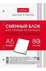 Сменный блок для тетрадей А5 80л кл многоцветный срез 28950 Хатбер
