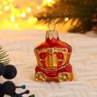 Елочная игрушка стекло Карета h-6см в упаковке ФУ-177