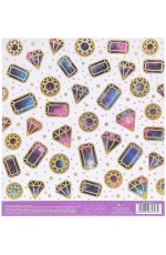 Бумага для скрапбукинга с фольгированием «Самоцветы», 15.5 × 17 см, 250 г/м.