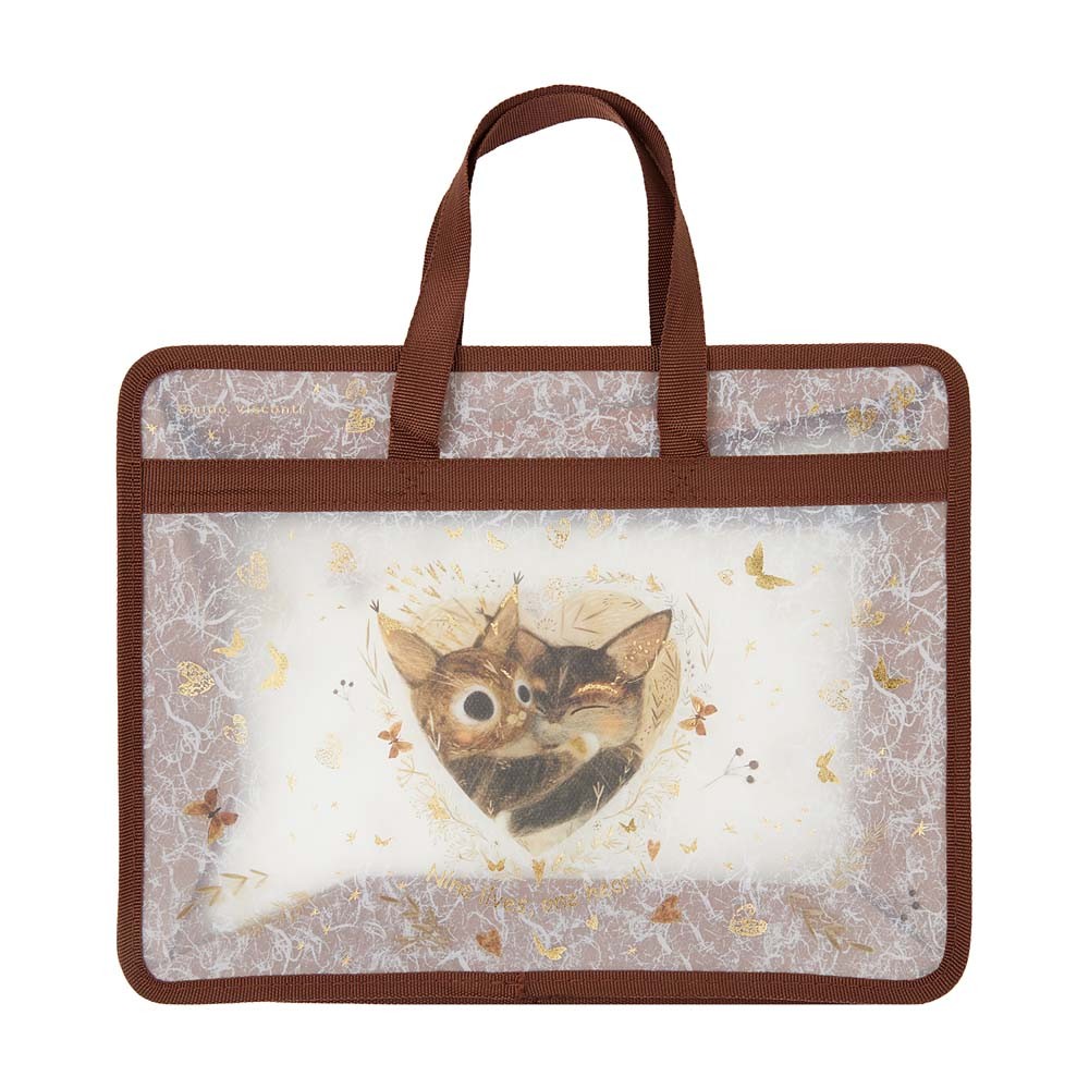 Папка А4 пластиковая на молнии с ручками Котики приносят счастье 14-034/14 Bruno Visconti