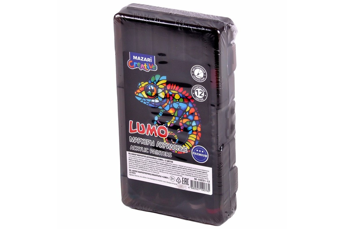 Набор маркеров акрил 12цв Lumo М-15231-12 Mazari