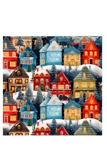 Бумага упак 100х70см 1рулон Зимние домики 93536 Феникс-Презент