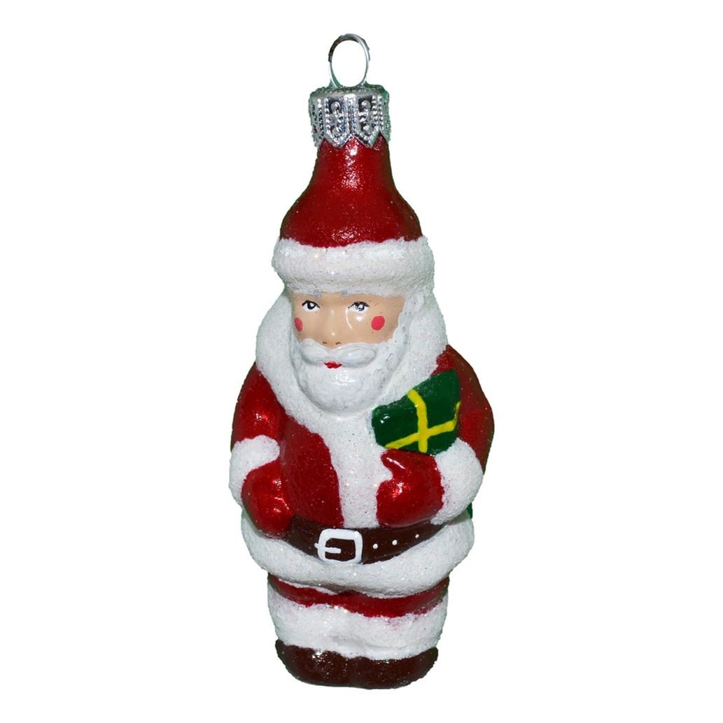 Елочная игрушка стекло Дед Мороз h-9см в упаковке ФУ4-2207