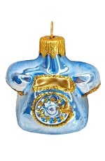 Елочная игрушка стекло Телефон голубой h-6см в упаковке ФУ-184/6