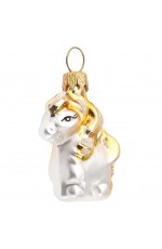 Елочная игрушка стекло мини серия Пони золото h-5см в упаковке ФУП-1834/19/3