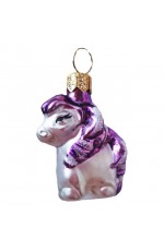 Елочная игрушка стекло мини серия Пони фиолетовый h-5см в упаковке ФУП-1834/19/1