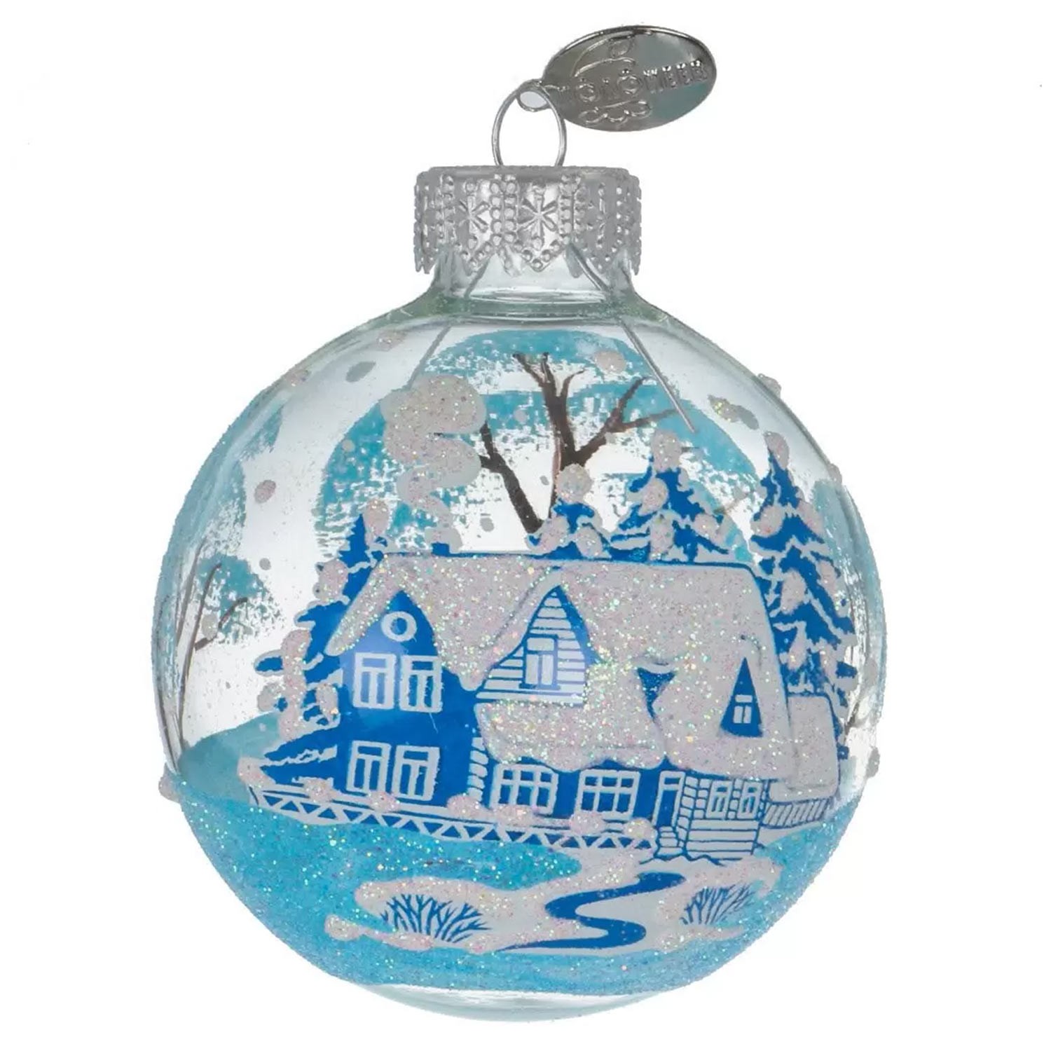 Шар стекло 65мм Зимний новый 1 в упаковке КУ-65-51/23/1