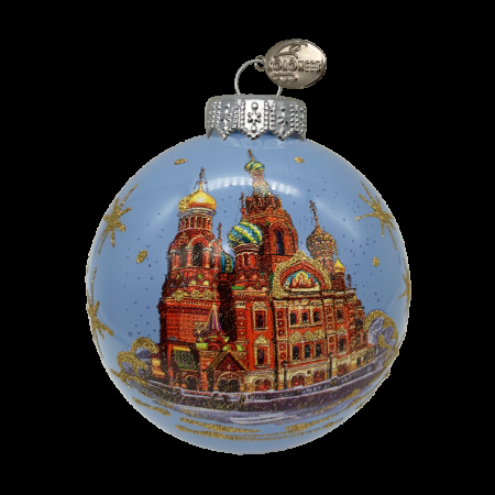 Шар стекло 100мм Храм Спаса-на-Крови 2 в упаковке КУ-100-214122/п
