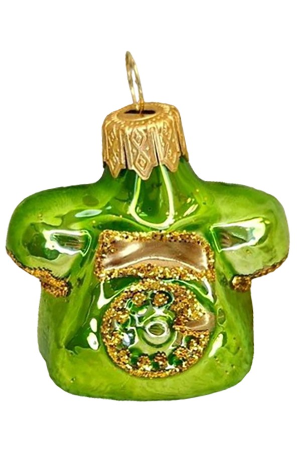 Елочная игрушка стекло Телефон зеленый h-6см в упаковке ФУ-184/5