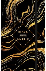 Записная книжка А6 80-50л спир твердая обложка с клапаном на резинке Black marble 32859 Хатбер