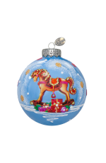 Шар СГ 2026 стекло 65мм Лошадка детская в упаковке КУ-65-254017