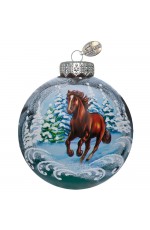 Шар СГ 2026 стекло 100мм Лошадка быстрая 2 в упаковке КУ-100-254004/2