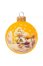 Шар стекло 65мм Русская зима 3 в упаковке КУ-65-214191