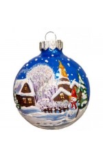 Шар стекло 80мм Крещенский вечер в упаковке КУ-80-244046