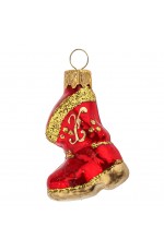 Елочная игрушка стекло Сапожок красный h-6см в упаковке ФУ-194/1