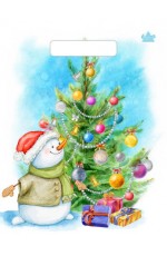 Пакет п/эт с вырубн ручк 23х30см (30) НГ Дружок-Снеговичок Тикопластик