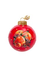 Шар стекло 80мм Фрукты зимние в упаковке КУ-80-254026