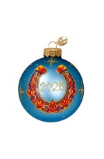 Шар СГ 2026 стекло 80мм Подкова 2026 в упаковке У-80-254041/1