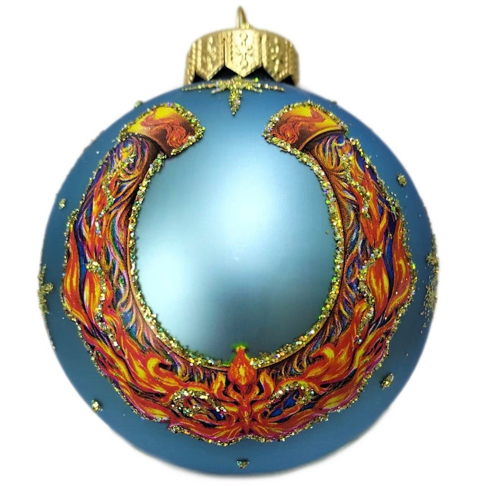 Шар СГ 2026 стекло 80мм Подкова огненная в упаковке КУ-80-254041