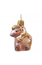 Елочная игрушка стекло мини серия Пони розовый h-5см в упак ФУП-1834/19/2