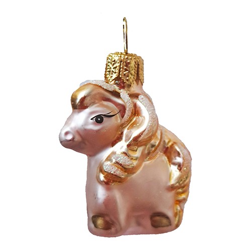 Елочная игрушка стекло мини серия Пони розовый h-5см в упак ФУП-1834/19/2