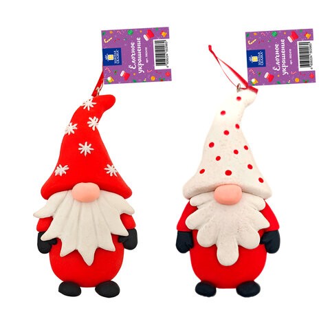 Украшение елочное Гномик 12*6см полимерная глина 592410 Золотая сказка