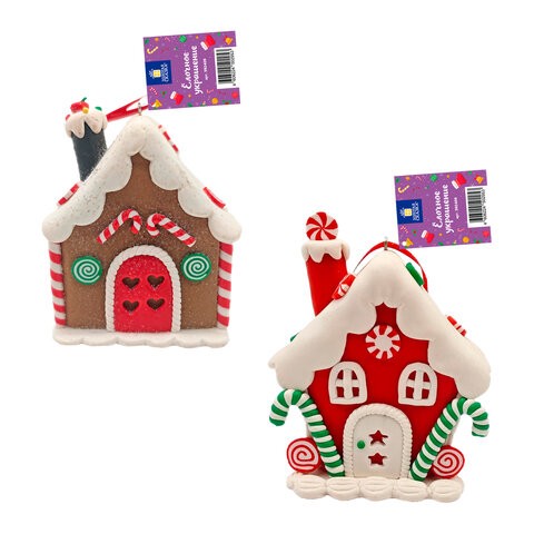 Украшение елочное Пряничный домик 9*10см полимерная глина 592409 Золотая сказка