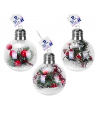 Шар елочный пластик с подсветкой 8см Charming Winter 592478 Золотая сказка