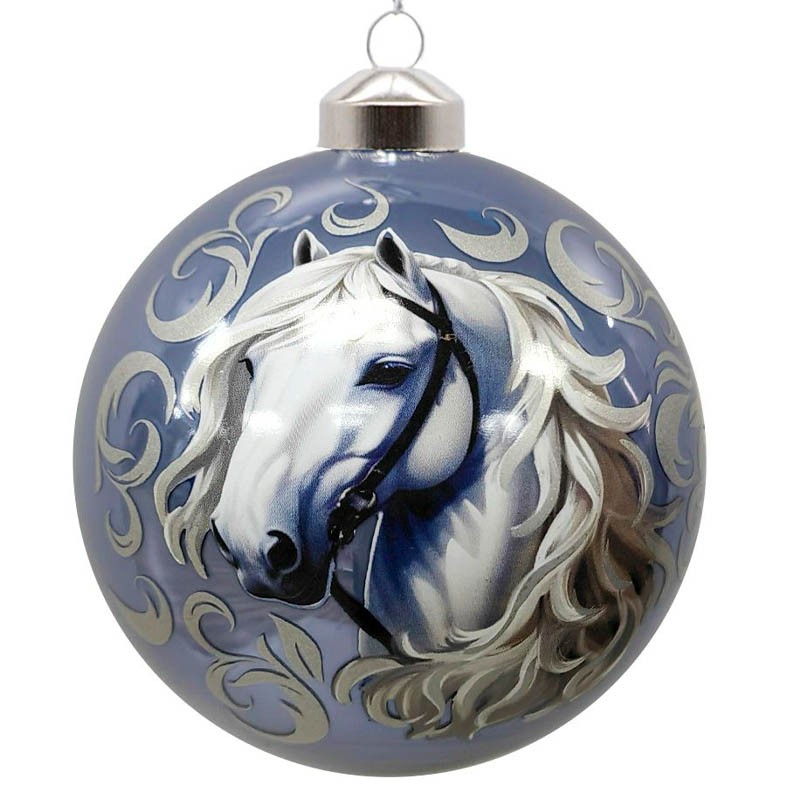 Шар стекло d-10см Символ года серебро 95551 Феникс-Презент