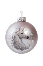 Шар стекло d-8см Символ года серебро 95617 Феникс-Презент