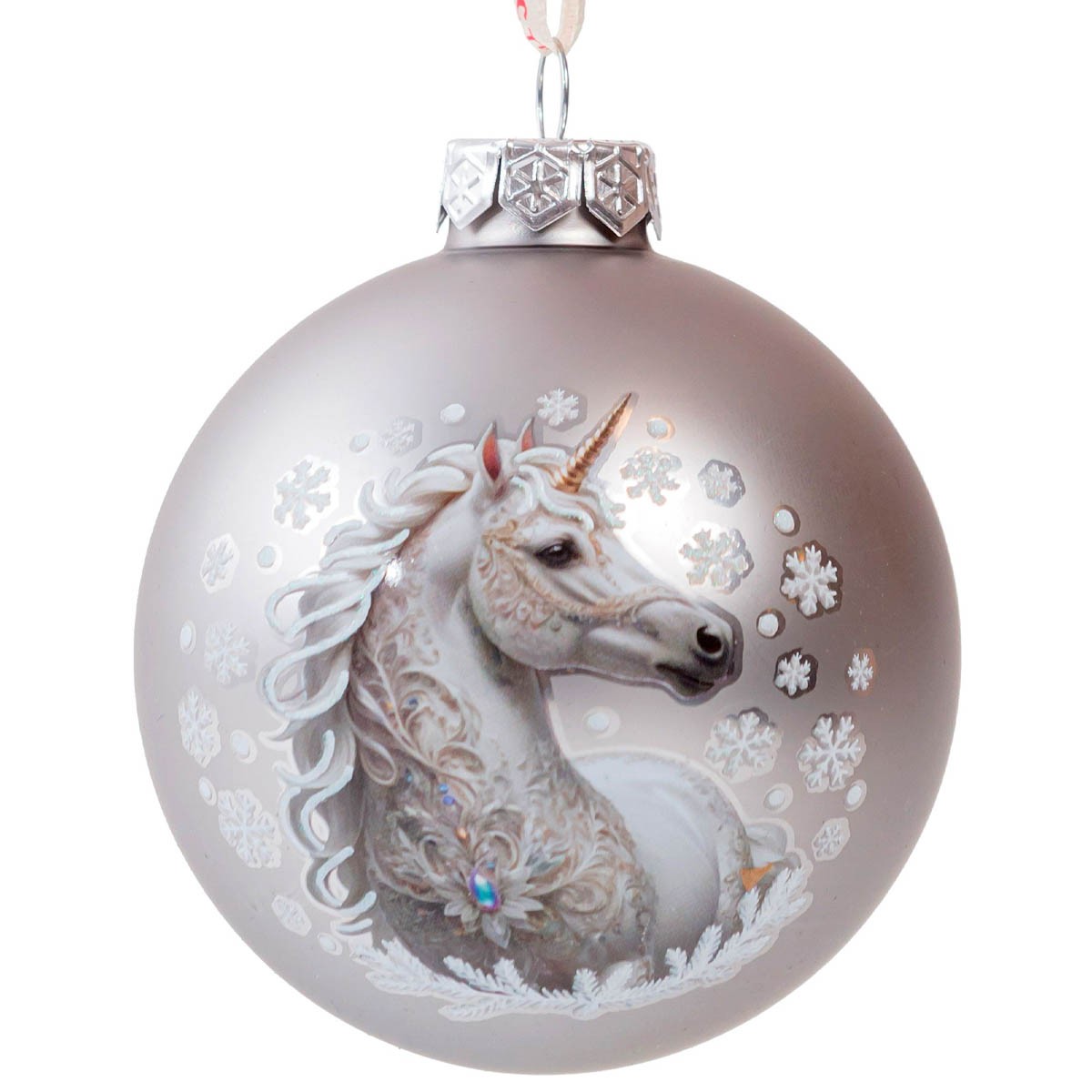 Шар стекло d-8см Символ года серебро 95617 Феникс-Презент