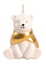 Новогоднее украшение подвесное Белый медведь из фарфора 94953 Феникс-Презент