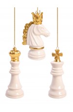Новогоднее украшение подвесное Набор 3 шахмат фигур фарфор в коробке 94956 Феникс