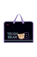 Папка д/дев А4 пластиковая на молнии с ручками Мишка Тедди 08087 Хатбер