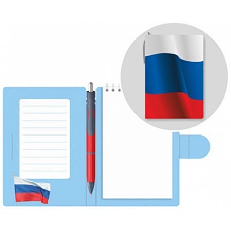 Записная книжка -органайзер А6 50л спир с ручкой Россия 0121 Lamark