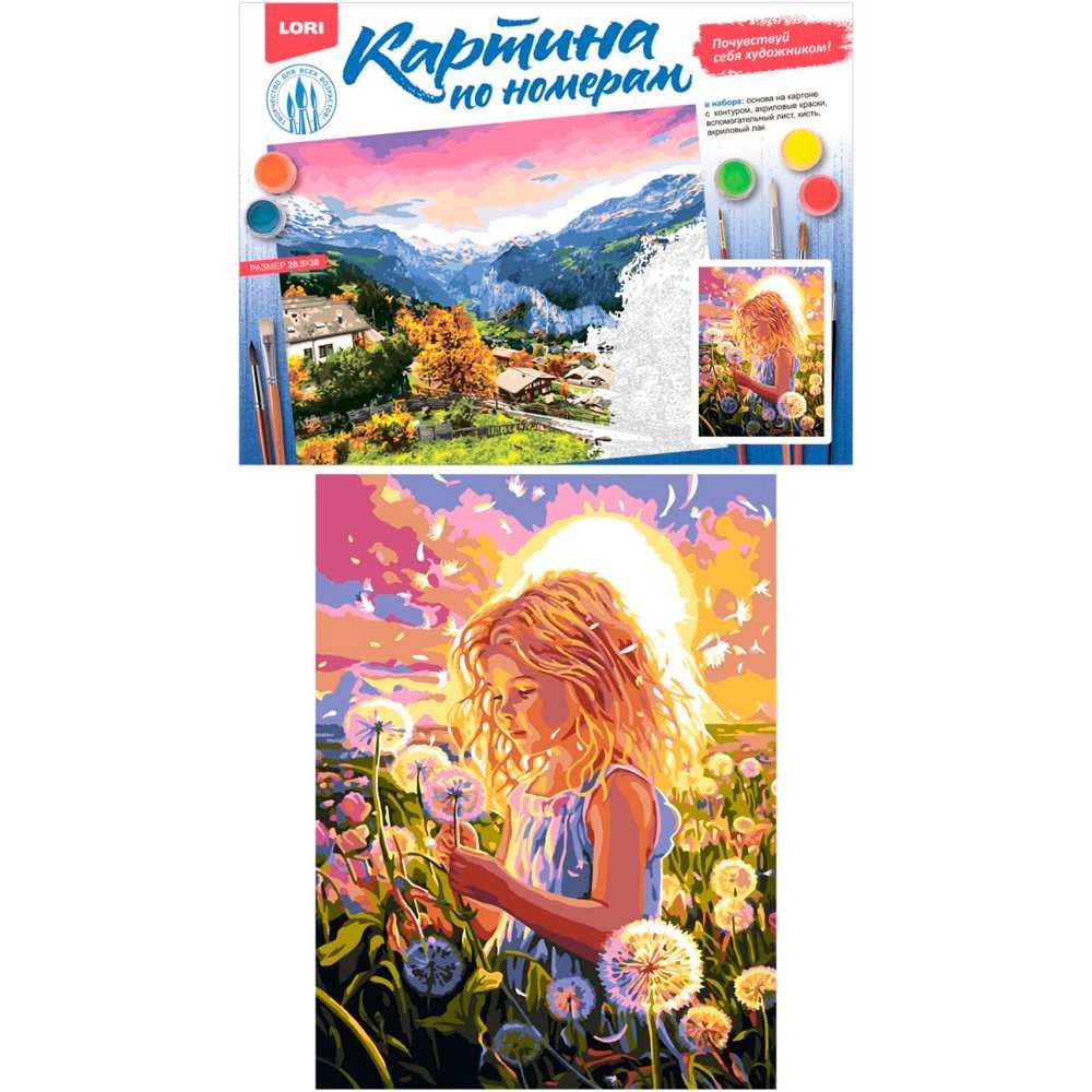 Картина д/раскр по номер картон 28х38см Одуванчики Кпн-377 Lori