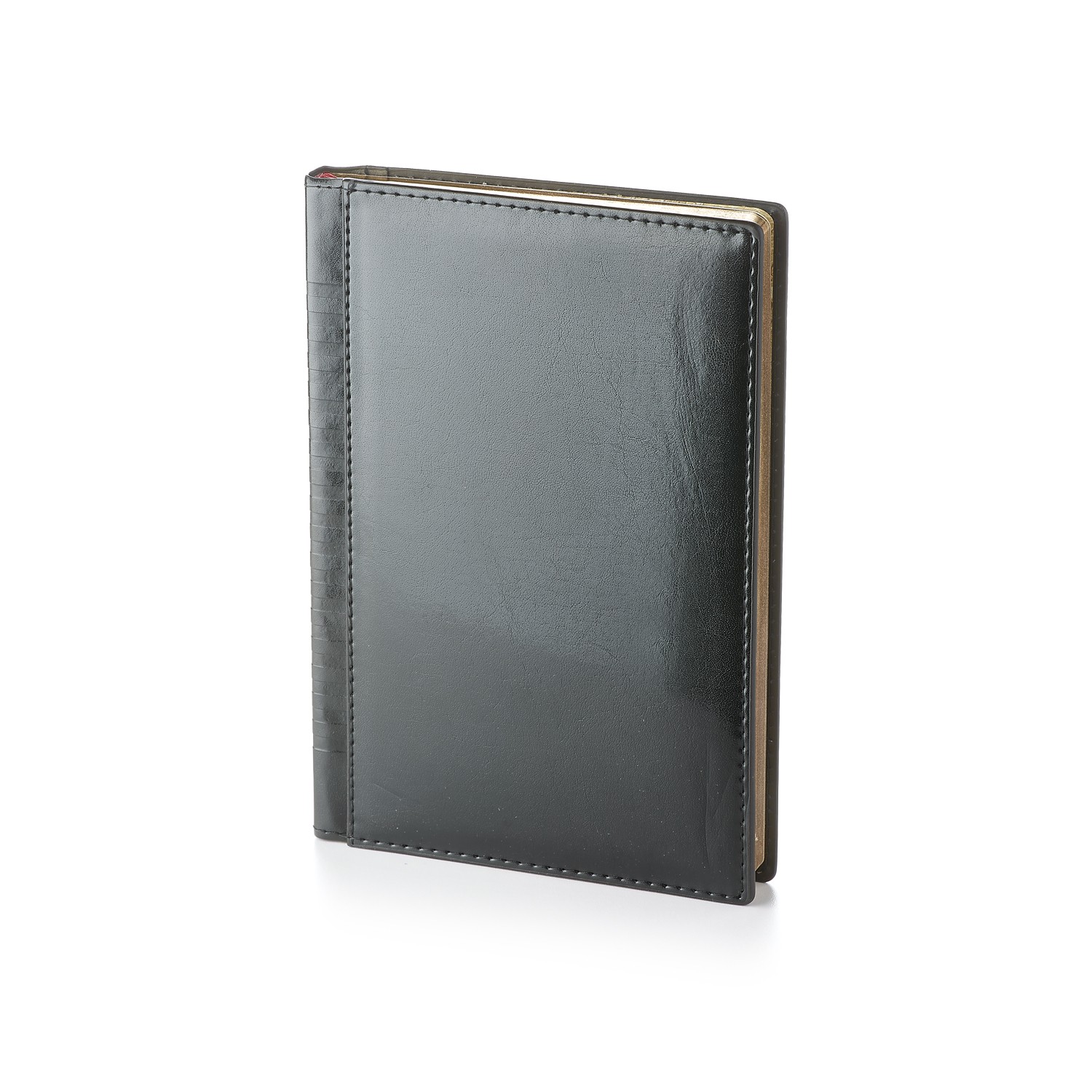 Ежедневник недат А5 золотсрез исккожа черный Image 3-346/01 Bruno Visconti