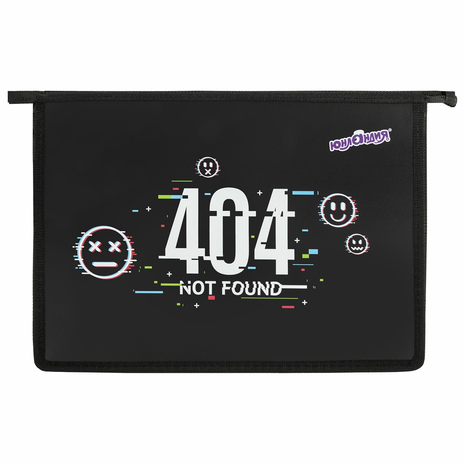 Папка д/тетр А4 1отд пластиковая молния Не найдено (Not Found) 272143 Юнландия