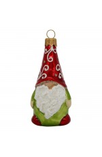 Елочная игрушка стекло Веселый бородач 3 h-10см в упаковке ФУ-599/1